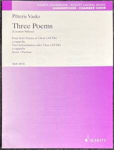 ヴァスクス Three Poems (声楽)輸入楽譜 Peteris Vasks 洋書