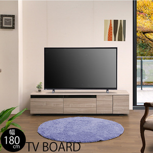 テレビ台 幅180cm グレー 高さ40cm テレビボード テレビラック TV台 木製 収納家具 TVボード AV収納 ロータイプ