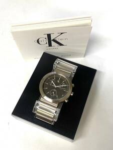 未使用品 Calvin Klein カルバンクライン CK 腕時計 K2171 クオーツ メンズ クロノグラフ グレー文字盤 未稼働 ラウンドフェイス mt041604