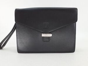 ロエベ セカンドバッグ アナグラム LOEWE ブラック 布袋付 無地 メンズ レザー クラッチバッグ ◆3105/高林店 KT