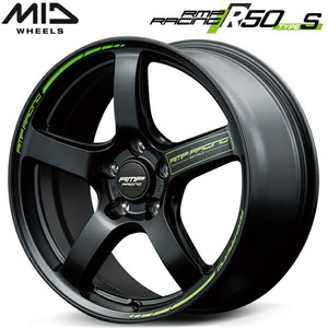 MID RMP RACING R50 Type-S 4本Set セミグロスブラック 8.5J-18インチ 5H114.3 インセット+45