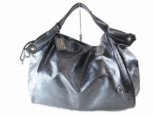 1円　PELLE BORSA　ペレボルサ　★　トートバッグ　肩掛け可　★　トレンド　シルバーグレー　レザー　Ａ４収納可　ＴＵ２２