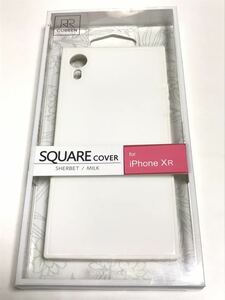 匿名送料込み iPhoneXR用 スクエアカバー 背面ガラスケース SHERBET/MILK 白系 新品 iPhone10R アイホンXR アイフォーンXR/EL2