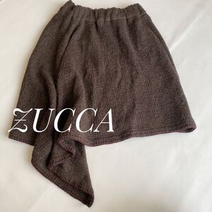 タグ付き　ZUCCA ズッカ　アシンメトリー　ウール　アルパカ　ニット　スカート　ブラウン　新品