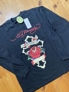 ★ ED HARDY エドハーディ　プリントロンT 長袖　クロス　黒　L 新品　2002