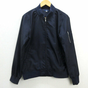 D■アーバンリサーチ/URBAN RESEARCH シアサッカー地 ブルゾンJKT【40】紺/MENS/76【中古】■