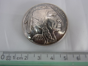 ★CATALONIA カタロニア STERLING SILVER シルバー 銀製 ネイティブアメリカンモチーフ コンチョ 直径約37ミリ/USED