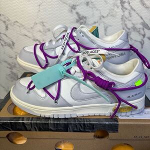 未使用　OFF-WHITE NIKE DUNK LOW 1 OF 50 21 27.5cm DM1602-100スニーカー　 ナイキ ダンク AIR JORDAN ニュートラルグレイ