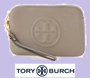 新品 トリーバーチ/TORY BURCH ポーチ ペリー ボンベ　リスレット　グレー