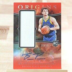 99枚限定 ブランディン・ポジェムスキー 2023-24 Panini Origins Brandin Podziemski RPA Rookie Patch Auto RC 24/99 直筆サインカード