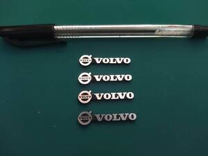 【ゆうパケット送料込】VOLVO(ボルボ) スピーカー用ミニエンブレム ４個セット　両面テープ付　アルミ製