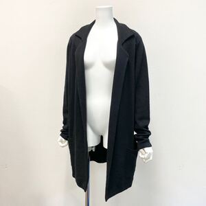 Wa20《カシミヤ100%》STRENESSE ストラネス ロングカーディガン カシミアニット cashmere 36 S相当 ブラック レディース