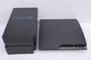 D0899 Y 【3点セット】SONY プレイステーション PlayStation3 ブラック 1点 CECH-2000A /PlayStation2 2点 SCPH-18000 & SCPH-30000