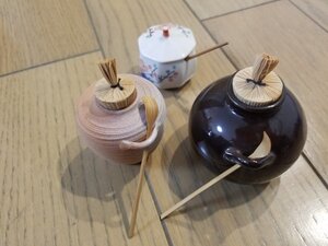 【京清水七味家】 京清水 七味家 七味入れ 陶器 　薬味入れ　３個