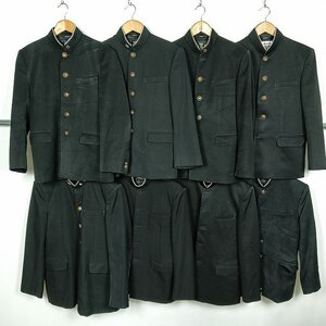 メンズ 学ラン 160A 165A 学生服 無地 黒 カシドス 中古 制服 学生服 岩手花巻北高校 8枚 セット 詰合わせ 39CS-907 DF