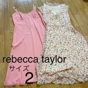 ♪♪⑨rebecca taylor レベッカ テイラー☆レース ワンピース ピンクベージュ系☆サイズ2