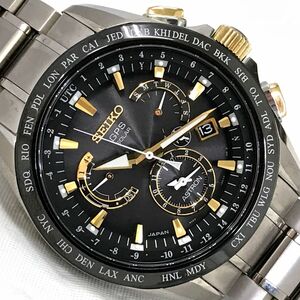 超美品 SEIKO セイコー ASTRON アストロン 腕時計 SBXB073 電波ソーラー GPS衛星電波時計 デュアルタイム 8Xシリーズ チタン 動作確認済み