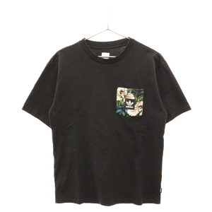 adidas アディダス Flower Pocket S/S Tee フラワーポケット付きクルーネック半袖Tシャツ ブラック EC7369