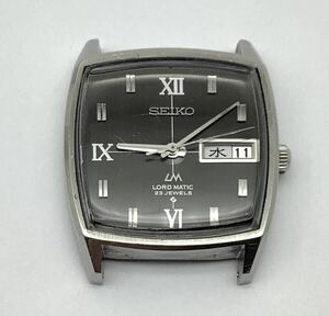 34 稼働品 SEIKO セイコー 5606-5000 LM LORD MATIC ロードマチック スクエア 黒文字盤 23石 自動巻 メンズ腕時計 本体のみ