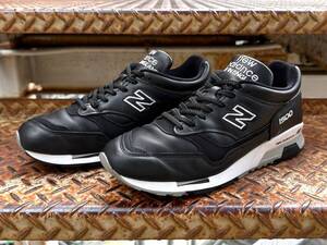 製造終了 UK製 オールレザー New Balance M1500BK US9 27cm ブラック 美品 中古 イギリス製 英国製 NB 黒 スニーカー Made In England