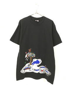 古着 90s USA製 LOONEY TUNES バックスバニー サンタ コスチューム Tシャツ L 古着