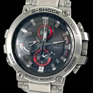 24L056　カシオ　CASIO　MTG-B1000　ジーショック　G-SHOCK　メンズ腕時計　動作品　タフソーラー　ブラック　レッド　デイト　１円～