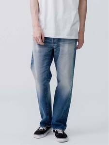 24SS ロンハーマン　RON HERMAN 5years Aging Straight Fit Denim Pants ストレートデニム　ワイドデニム寄り