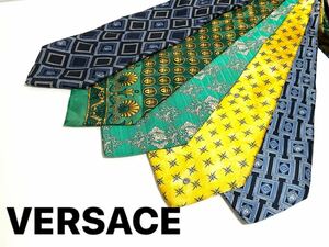 ○ヴェルサーチ VERSACE メデューサ 柄 ネクタイ　5本セット メデューサ 柄 まとめ 送料185円〜（追跡付）　ブランドネクタイ 