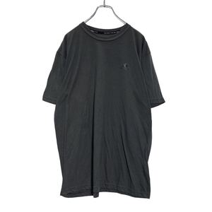 adidas 半袖 ロゴ Tシャツ L グレー ブラック アディダス スポーツ ドライ 古着卸 アメリカ仕入 a506-6523