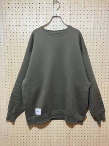 【02】 WTAPS Cotton Sign Crewneck sweat khaki ダブルタップス コットン サイン クルーネック スウェット カーキ (222ATDT-CSM08) F353