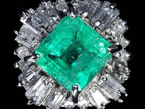 UM13205SS【1円～】新品【RK宝石】≪Emerald≫ 豪華!! 極上エメラルド 大粒1.55ct 極上ダイヤモンド 1.22ct Pt900 高級リング ダイヤ