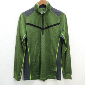 s■ナイキ/NIKE GOLF ハーフ一ジップジャケット JKT/ゴルフウェア【L】黄緑系/MENS/11【中古】