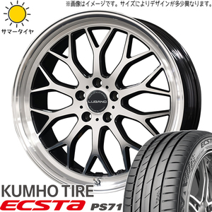 245/40R20 サマータイヤホイールセット レクサスLBX etc (KUMHO PS71 & LUGANO 5穴 114.3)