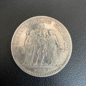 フランス 5フラン　記念銀貨 1876年 ヘラクレスと女神 アンティーク コイン　硬貨　古銭　外国コイン★15