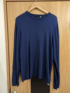 ATON エイトン Crewneck Cotton Knit size04 MADE IN JAPAN クルーネック コットン ニット カットソー メンズ トップス 青 ブルー