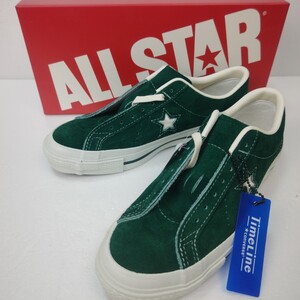 【未使用】日本製 converse コンバース ワンスター タイムライン スエード グリーン 緑 US7.5 26cm Timeline チェックテイラー OS J VTG