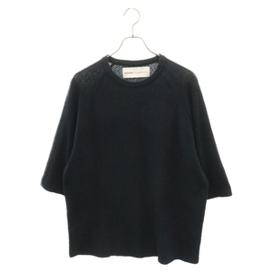 WALENODE ウェルノード パイル地半袖ニットTシャツ ブラック wn23‐14ss156 kw