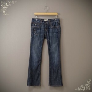 値下☆美品*TAVERNITI SO JEANS/タヴァニティソージーンズ/27/XS～S相当/ダメージ加工デニムパンツ/ダークブルー/暗青色/カジュアル