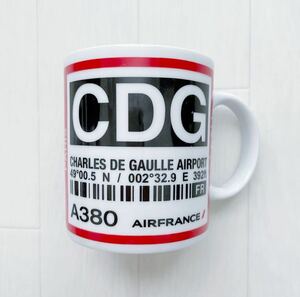 新品 エールフランス AIR FRANCE マグカップ A380 CDG Aroport de Paris-Charles-de-Gaulle シャルルドゴール 入手困難品