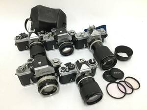 ☆ Nikon カメラ まとめ ☆ FE ×2 ＋ F ×2 + Nikomat FT + Zoom-NIKKOR 43-86mm 1:3.5 + 35-105mm 1:3.5-4.5 他レンズ3本 ニコン 