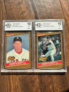 【送料込】ロジャー・クレメンス投手のグレーディング野球カード2枚セット/コレクションの蔵出し/Donruss1986 希少 完全保護ケース&鑑定書