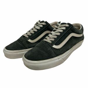 H402 VANS バンズ OLD SKOOL オールドスクール 男女兼用 ローカットスニーカー 24cm カーキ系 ホワイト スエード