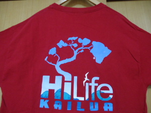 即決　ハワイ　Hi Life　カイルア　Ｔシャツ　赤色　ＸＬ　