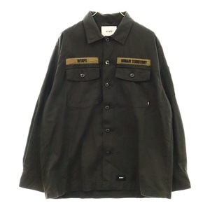 WTAPS ダブルタップス 21AW BUDS LS COTTON SERGE ミリタリー 長袖シャツ カーキ 212BRDT-SHM02