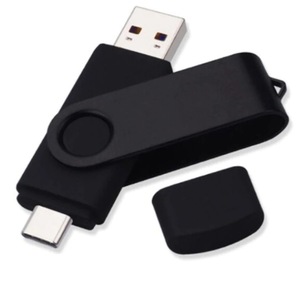 USBメモリ フラッシュドライブ 2in1 USB 2.0＋USB Type-C メモリスティック デュアル 64ギガ フォトスティック【色】黒【容量】64GB