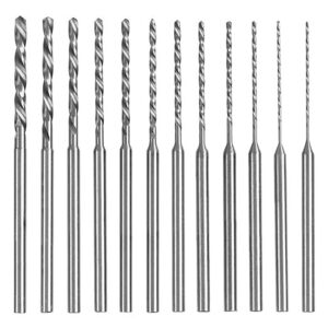 ミニツイストドリルビット 小径ドリル 0.5mm～2.0mm 12種入りセット 標準コレット シャフト径2.35mm ハンドドリル ピンバイス用