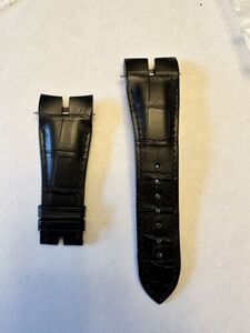 Authentic Roger Dubuis 27mm x 20.80mm Black Alligator Strap CEX45STD $590 OEM 海外 即決