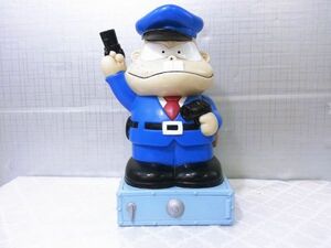 00697 【中古品】天才バカボン おまわりさん ソフビ貯金箱 傷汚れあり 昭和レトロ アンティーク 雑貨 本官さん お巡りさん