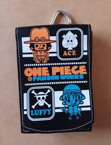 ★ONE PIECE　ワンピース　ルフィ　エース　バッグ　ウエストポーチ　ショルダー　Dカン　黒　