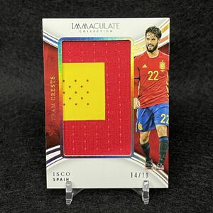 2017 Panini Immaculate Soccer Team Crests Isco Spain イスコ 実使用ジャージ メモラビリアカード 背番号部分 topps UEFA Worldcup